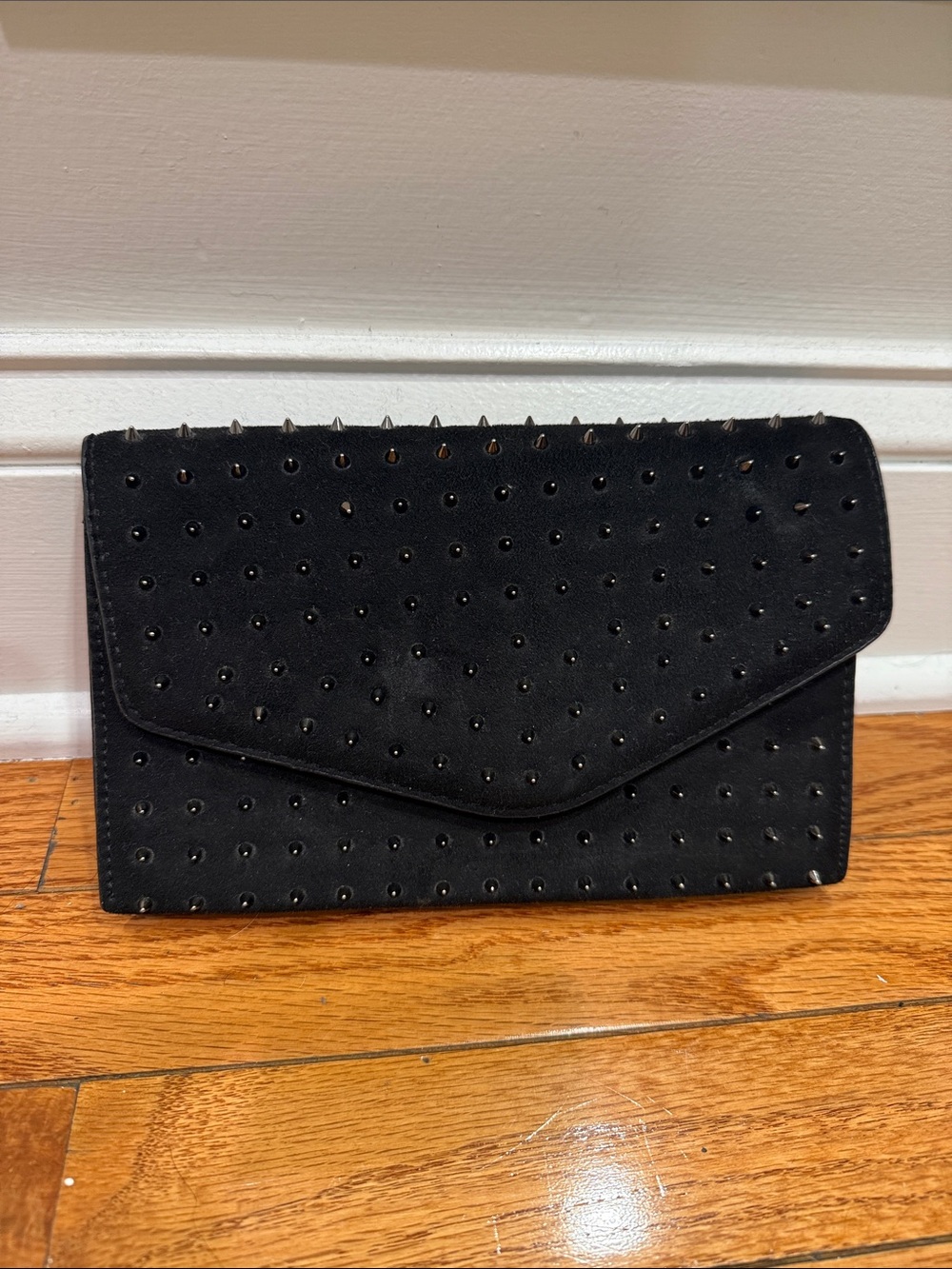 Steve Madden Black Studded Envelope Clutch